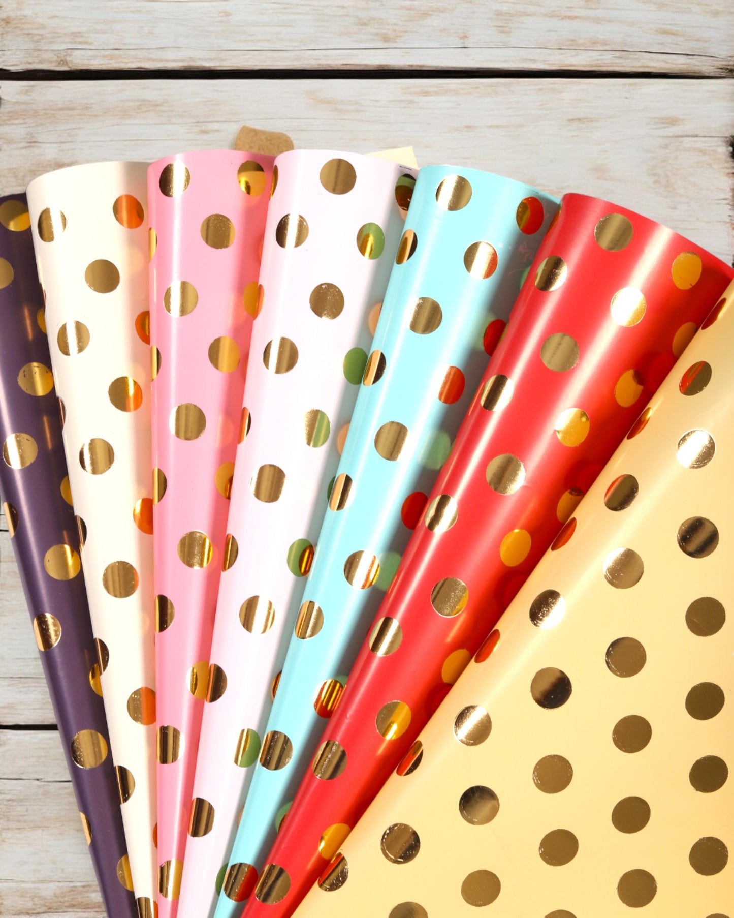 Pastel Rose Pink Gift Wrapper With Polka Dott Accents 10 Sheets Per Pack