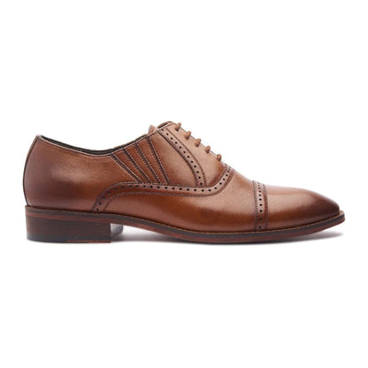 Men's Leather Ethan Toe Cap Shoe