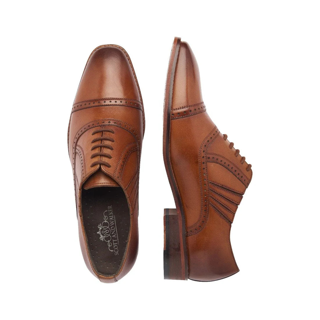 Men's Leather Ethan Toe Cap Shoe