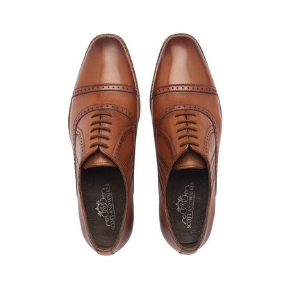 Men's Leather Ethan Toe Cap Shoe